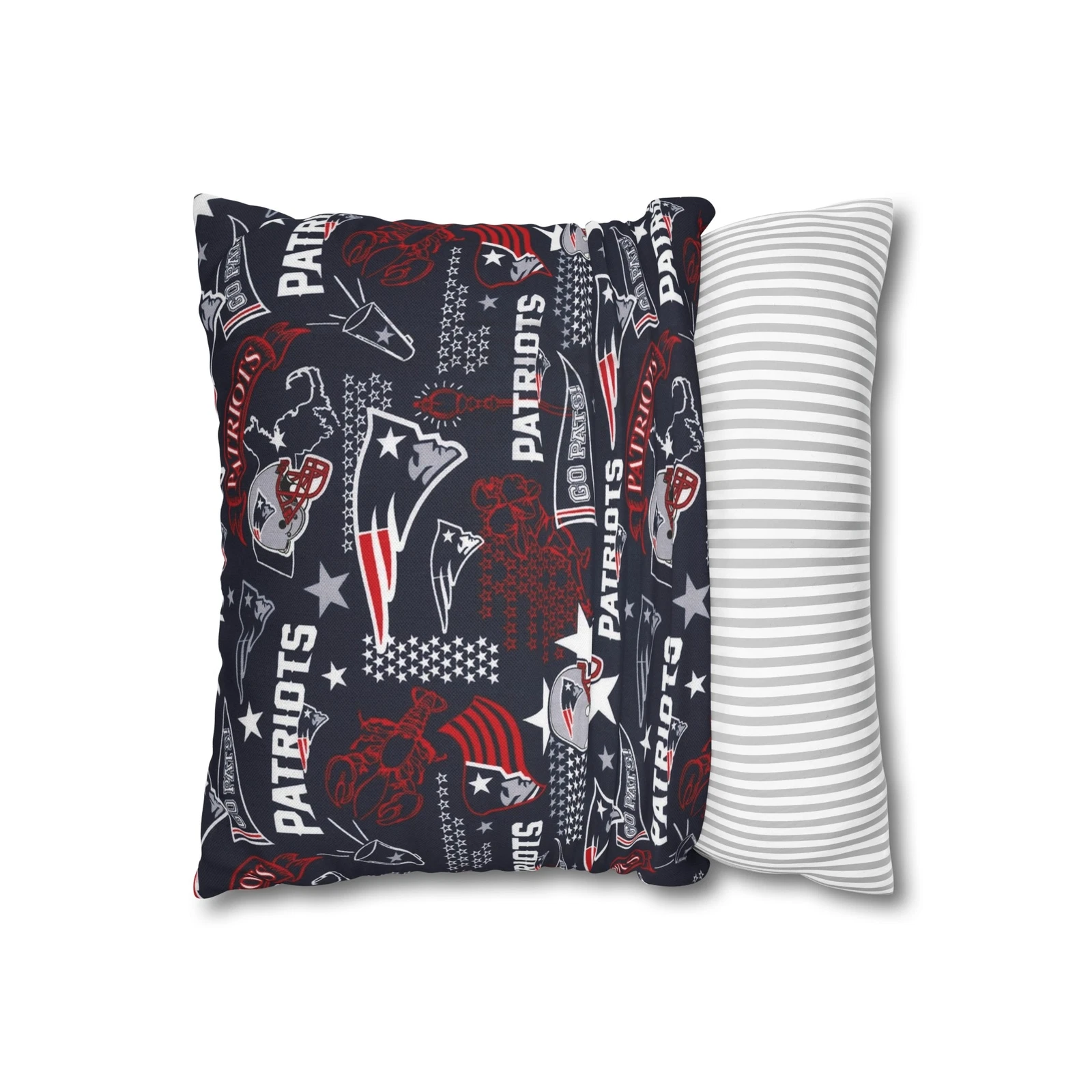 New England Patriots Square Throw Pillowcase
