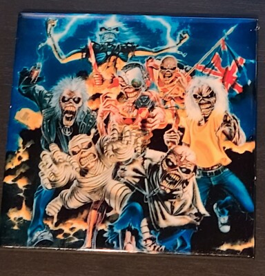 Iron Maiden: Best of the Beast ceramic coaster  4 in by 4 in custom made