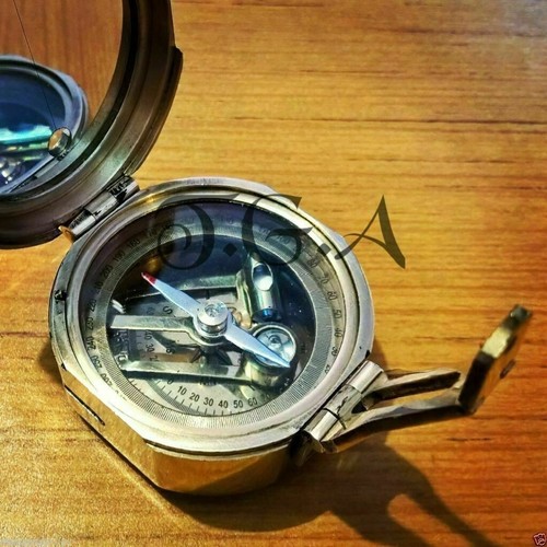Handmade Brass Nautical Vintage Style Marine Collectible Brunton Compass Gift - 第 5/5 張圖片
