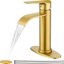Waterfall Bathroom Sink Faucet Single Handle Hole Vanity Mixer Taps with Cover