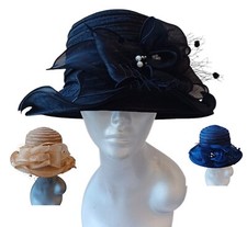 Weddings, Kentucky Derby, Easter, Women's Organza packable cloche Hat