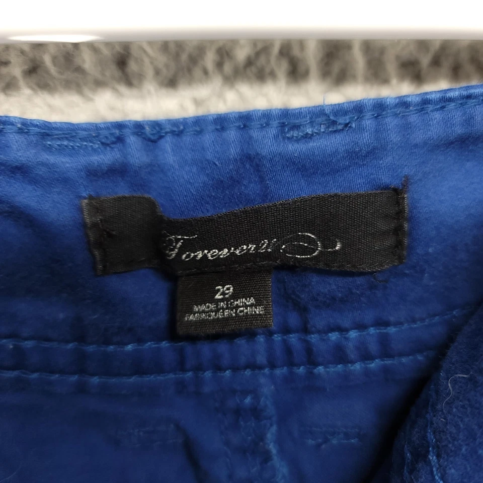 Forever 21 Pantalones Cortos Para Mujer Talla 29 Puño Corto Enrollado Azul Foto 3 de 4