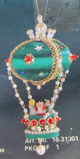 LeeWards FROSTY'S FLIGHT Vtg Sequin Bead Christmas Ornament Kit Hot Air Balloon