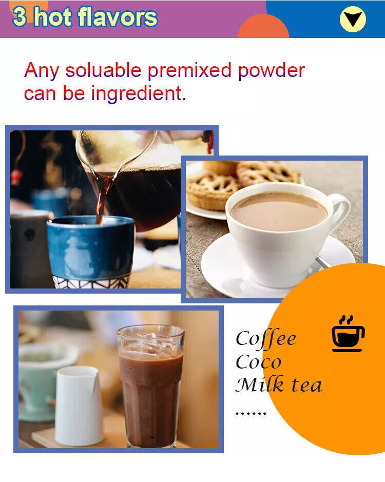 NEW Smart Commercial Fully Automatic Self Coin 3 Instant Coffee Vending Machine