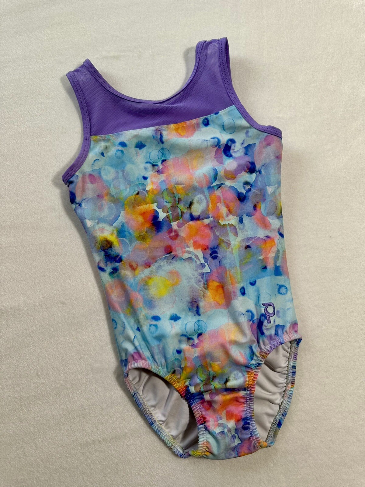 PLUM PracticeWear LEOTARD Gymnastics Dance WATERCOLOR MERMAID Purple GK Mesh AXS