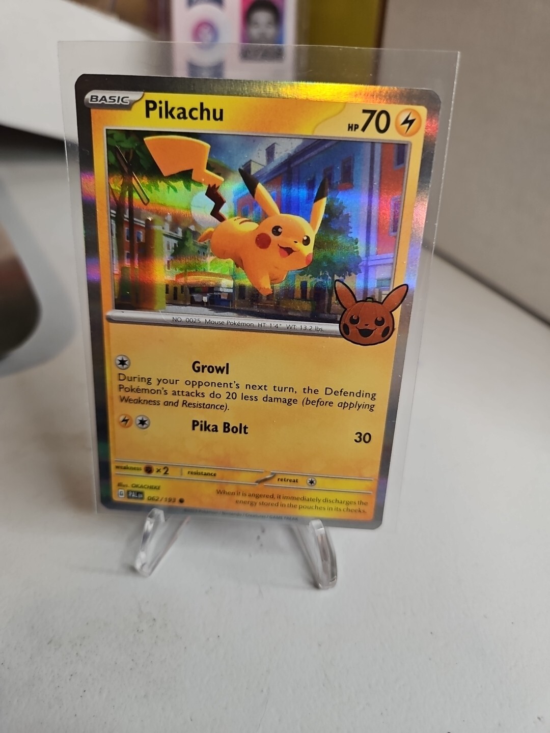 Pokemon TCG Halloween Trick or Trade Pikachu 62/193 Holo trading card
