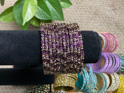 Indian designed Glass bangles for women size 2.4(12 pieces set) - Picture 45 of 62