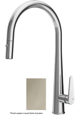 Gessi Proton Pull Down Kitchen Faucet in Finox Brushed Nickel 17156#149