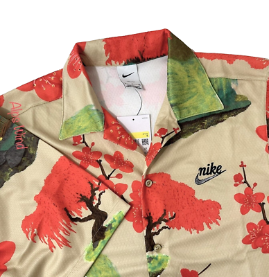 Nike Cherry Blossom Mesh Camp S/S Shirt FN1842-783 Men's Size