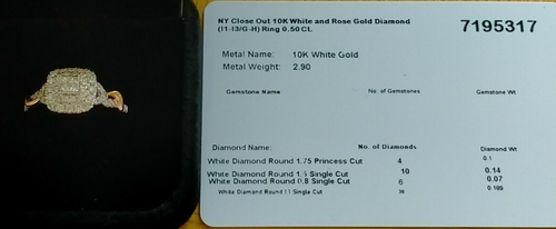 ๐9ct White Gold 0.50ct G-H Colour I1-I3 Clarity Diamond Ringย ~ UK N/US 6 1/2๐ - Picture 2 of 11