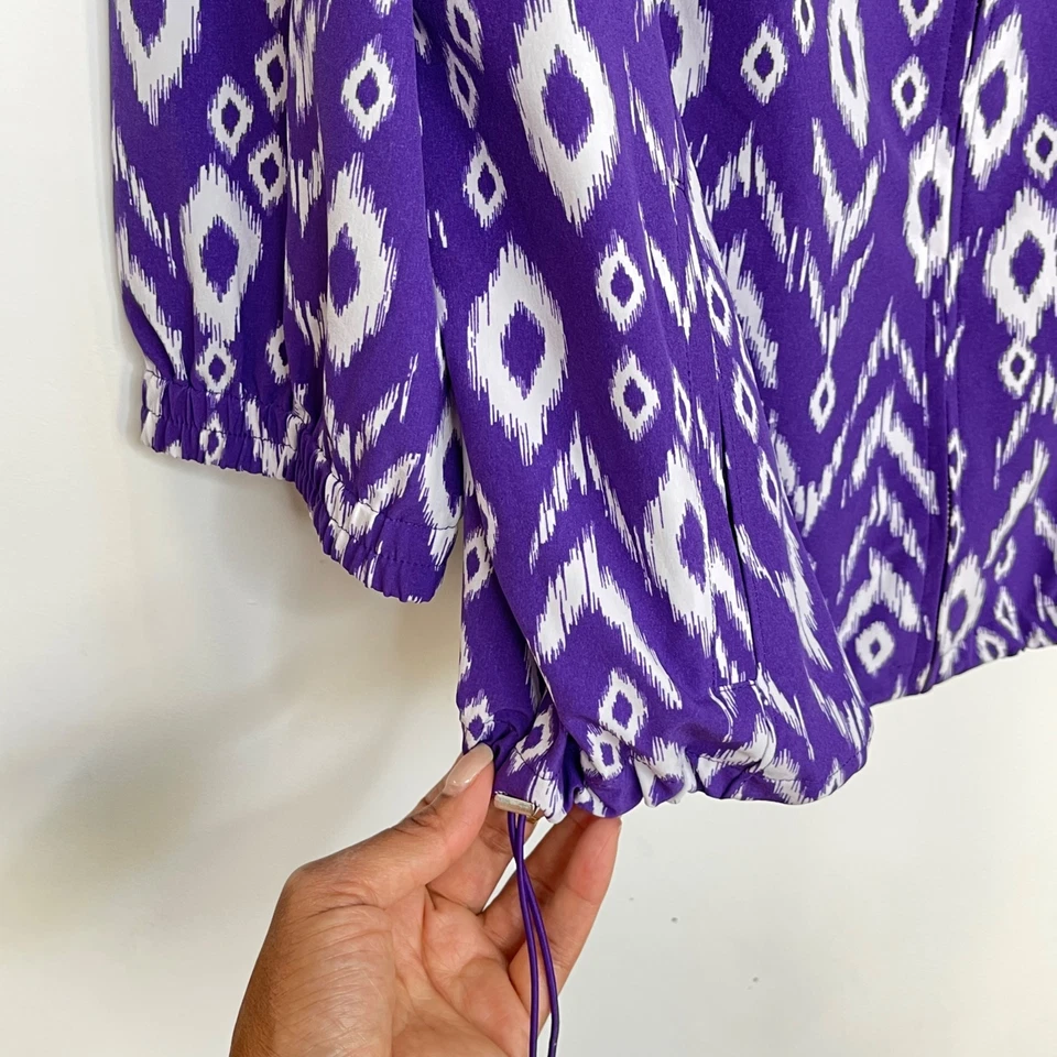 Chaqueta Chicos Zenergy 3 Neema Cremallera Ikat Púrpura Blanco Estampado Foto 4 de 4