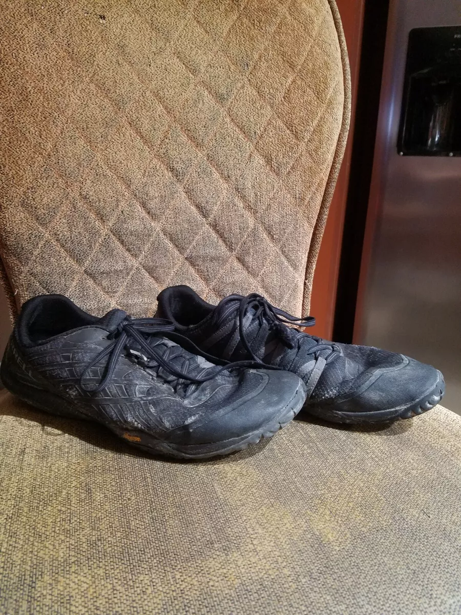 Merrell Trail Glove 4 Men s Black Lace Up Barefoot Running Shoes Sneakers SZ 10