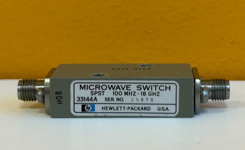 HP Agilent 33144A 100 MHz-18 GHz, SMA (F) SMC (M) SPST Microwave Switch. Tested!