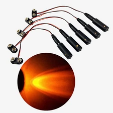 5 pack flame orange LED 9V lights micro effects lights for props scenery MELO5P