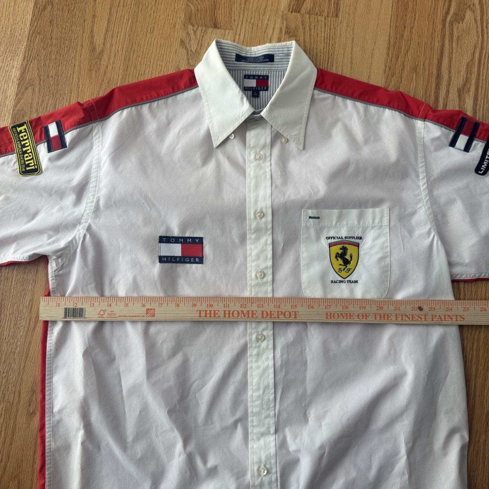Vintage Tommy Hilfiger Ferrari Racing Team Button Shirt Men’s L image 6