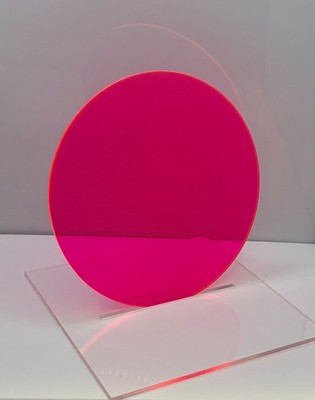 (4-Pack)-Acrylic Circle Disc-1/8'' thick-Red/Pink Fluorescent-4'' Diameter