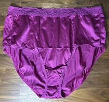 Vtg HANES Wide LACE Panties Nylon HI CUT LEG sz 9 Second Skin Side Tag 90’s Y2K