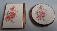 VINTAGE STRATTON POWDER COMPACT & MATCHING NOTE CASE BEAUTIFUL COLLECTOR`S ITEM