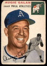 1954 Topps #233 AUGIE GALAN  Co  Philadelphia Athletics  VG (Top Corners)