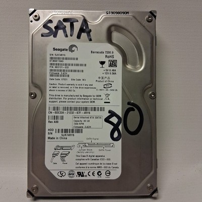 Seagate Barracuda 7200.9 80GB Internal 7200RPM 3.5'' (ST3808110AS) ....W11S3B8