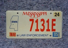2005 Mississippi State License Plate - LAW ENFORCEMENT