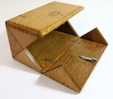 Refinished Antique Solid Oak 1889 Accessory Puzzle Box  Singer Sewing Machine