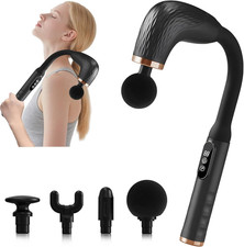 Massage Gun with Upgraded Extension Handle, Back Massager for Pain Black