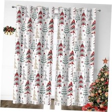 Christmas Curtain for Bedroom 2 Panel Set, 52"W x 84"L Pack of 2 Xmas Tree 2