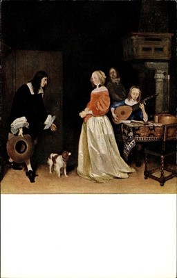 The Suitor's Visit Ter Borch National Gallery of Art Washington DC Postcard