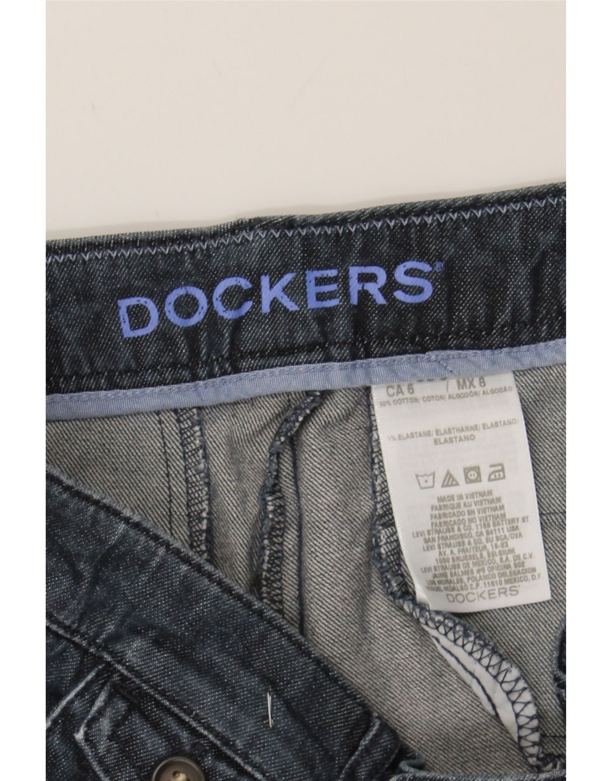 DOCKERS Womens Denim Shorts UK 8 Medium W30 Blue Cotton AD05 image 3