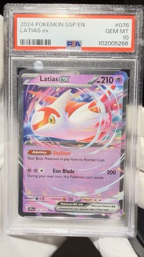 2024 POKEMON SSP EN LATIAS EX PSA 10 SURGING SPARKS #76