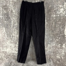 NEW Talbots Size 10 Irish Linen Flat Front Straight Leg Pants Black Zip NWT