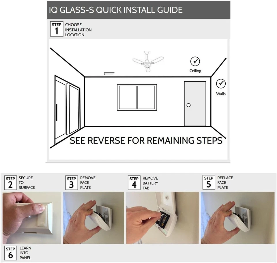 Qolsys QS1431-840 IQ Wireless S-Line Encrypted Glass Break Sensor Home Security - Image 2 of 4