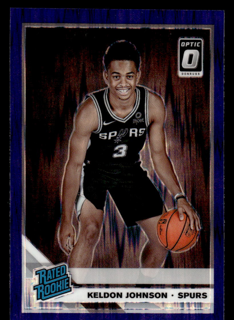 2019-20 Donruss Optic #186 Keldon Johnson RC Purple Shock Prizm