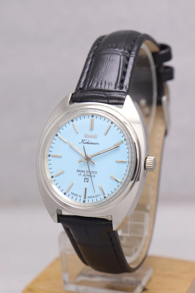 Vintage HMT Kohinoor 17 Jewels Blue Dial Hand Winding Men's Watch. - Image 3 of 4