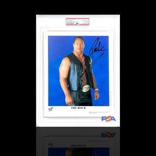 WWE THE ROCK P-732 SIGNED 8X10 ORIGINAL PROMO PHOTO ENCAPSULATED BY PSA COA RARE