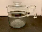Vintage Pyrex 2-4 Cup Glass Flameware Percolator Coffee Pot & Cover Only 7754