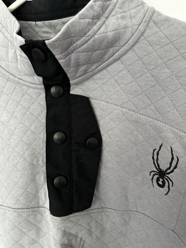 Spyder Men's XL Steel Quilted 1/4 Button Up NWT - Picture 2 of 6