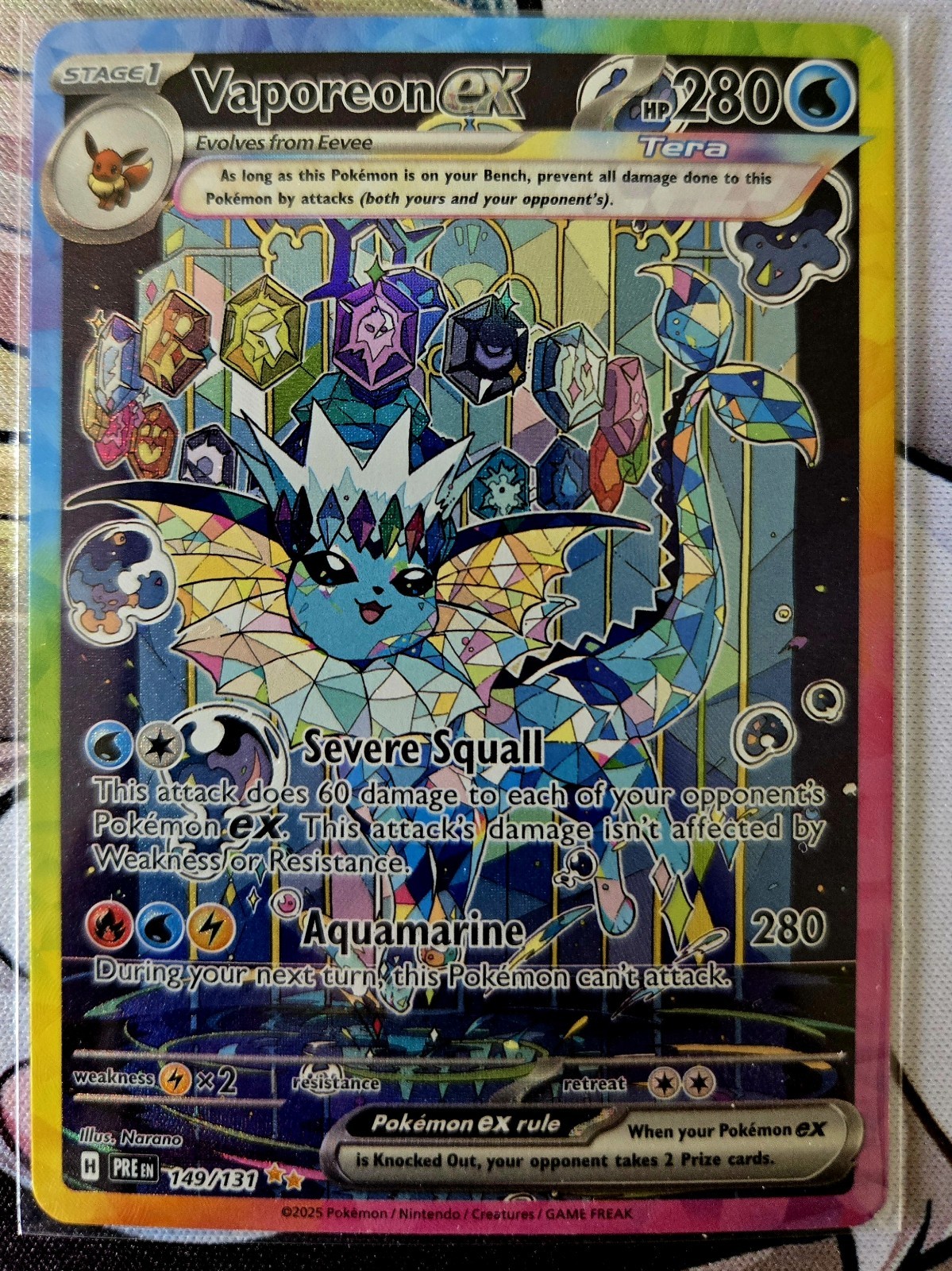 Vaporeon ex 2025 Scarlet & Violet: Prismatic Evolutions #149/131 Special Illustration Rare Price Guide - Sports Card Investor Vaporeon ex 2025 Scarlet & Violet: Prismatic Evolutions #149/131 Special Illustration Rare Price Guide - Sports Card Investor
