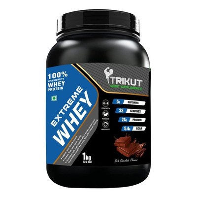 Extreme Whey Protein 2.2lbs/1kg - 24g Protein Per Serving - Rich Chocolate