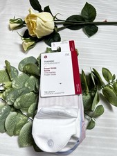 NWT 38 Lululemon Power Stride Tab Socks 3 Pack - WHT/WNDM/STMI- Size L
