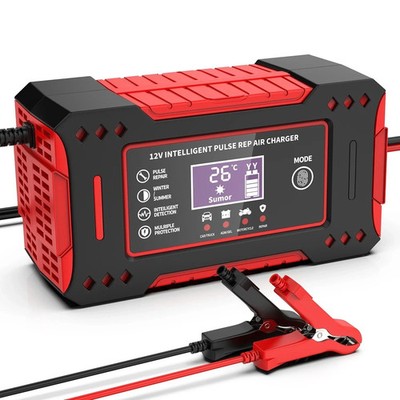 12V 6A Smart Automatik Autobatterie Ladegerät Schnellladegerät Impuls Reparatur LCD Display