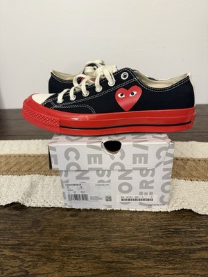 Size 7 - Comme des Garçons Play x Converse Chuck 70 Low Black Red