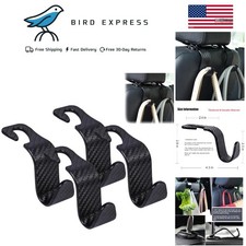 Car Seat Headrest Hooks 4 Pack Universal Vehicle Organizer for Bags and Clothes