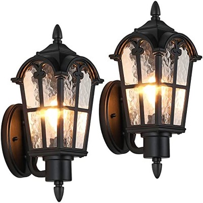 BLACK - SUCOLITE OUTDOOR WALL LIGHT EXTERIOR WATERPROOF RETRO VINTAGE 2 PACK