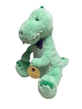 FAO Schwartz Green Sparkles Dinosaur Plush Purple Bow Tie Stuffed Animal Toy NWT