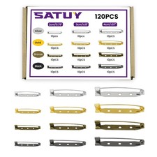 120 Pcs 3 Sizes Bar Pins 4/5" 1-1/5" 1-3/5" Backs Safety Clasp Brooch Assortment