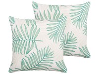 Set Aus 2 Gartenkissen FüR Den AußEnbereich 45 X 45 Cm Polyester Palmenblatt-Mot