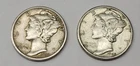 1943 & 1945- D Mercury Dimes - Great Condition - Full Bands
