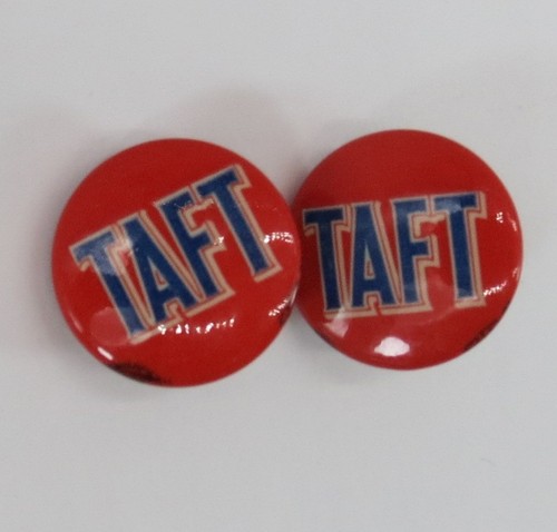 SENATOR ROBERT TAFT CAMPAIGN EARRING BUTTONS 7/8"